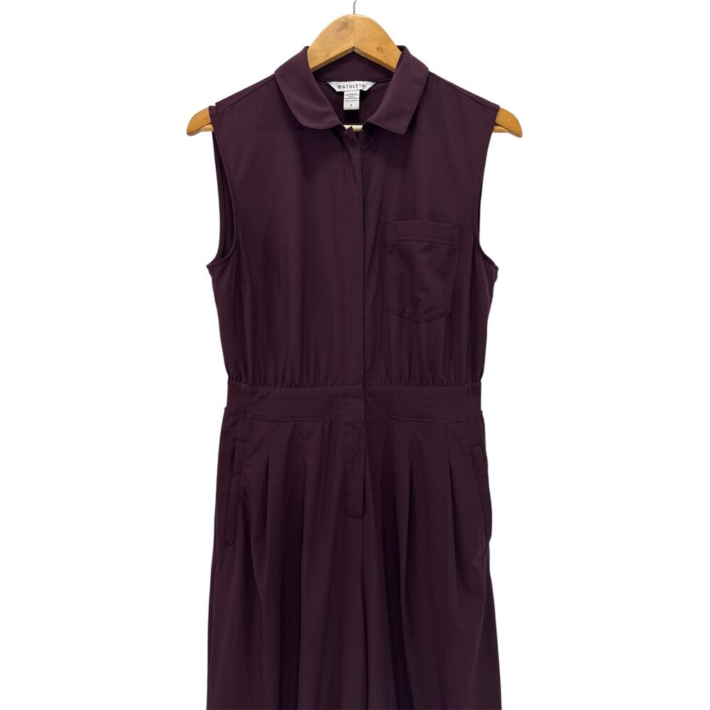 Athleta Brooklyn Heights Wide Leg Jumpsuit Size 6 Burgundy Work Travel - Picture 6 of 12